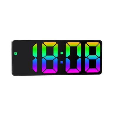 LED-klokke elektronisk digital vekkerklokke fargerik 12/24H skjerm