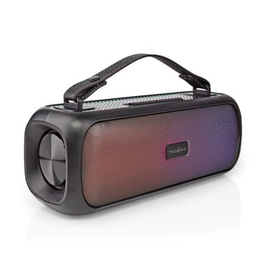 Nedis Bluetooth® Party Boombox | 4.5 timer | 2.0 | 45 W | Media avspilling: AUX / USB | IPX5 | Linkable | Bære håndtak | Party lys | Sort