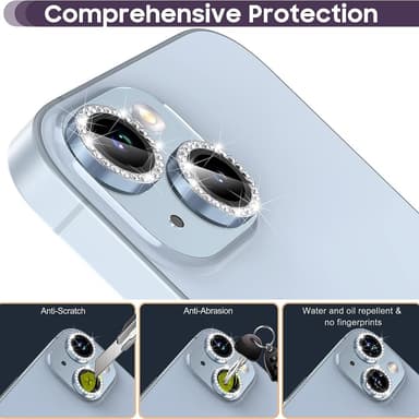 Kameralinse til iPhone 15/15 Plus Glitter
