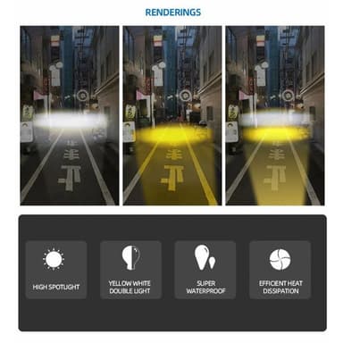 Vanntett motorsykkel LED-frontlys Super Bright Tåkelampe