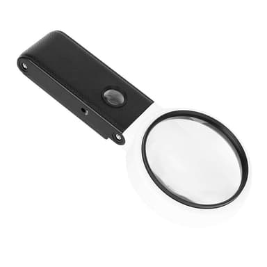Sammenleggbar stor forstørrelsesglass med LED-lampe 3,5 x 110mm