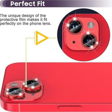 Kameralinse til iPhone 15/15 Plus Glitter