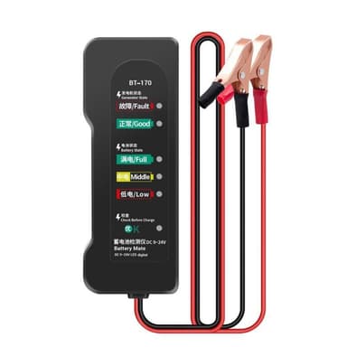 12V batteritester 6-LED bilfeiltester Batterisjekk Bilbil Motorsykkel