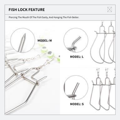 LEO Fiskespenne i rustfritt stål Fiskespenne 7 stk Snaps
