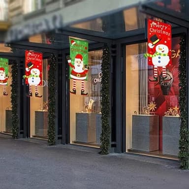 God jul flagg jul hengende banner dørdekor - snømann