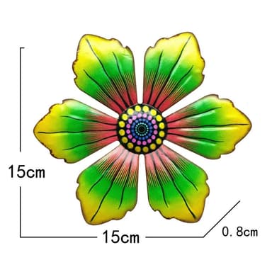 Blomst Metall Veggklistremerke Hagepynt 15x15x0,8cm - Grønn