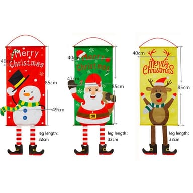 God jul flagg jul hengende banner dørdekor - snømann