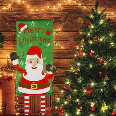 God jul flagg jul hengende banner dørdekor - snømann