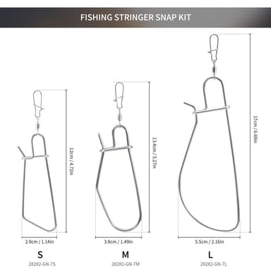 LEO Fiskespenne i rustfritt stål Fiskespenne 7 stk Snaps