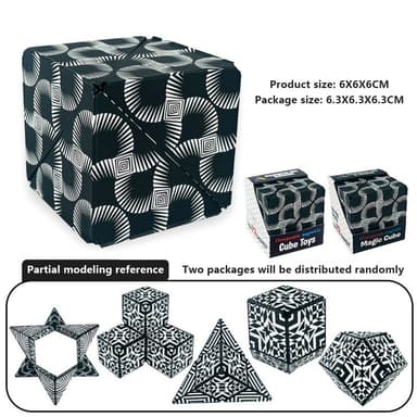 Fidget 6x6x6cm 3D magnetisk kube skiftende magisk terningpuslespill