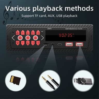 Bil Bluetooth MP3-spiller Bilstereo TF-kort U-Disk FM-radio