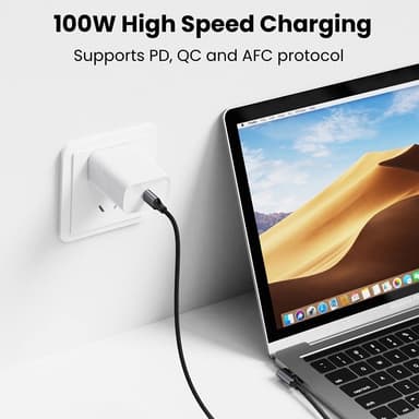 UGREEN 2m 100W hurtigladekabel USB-C datakabel buet