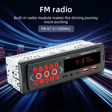 Bil Bluetooth MP3-spiller Bilstereo TF-kort U-Disk FM-radio