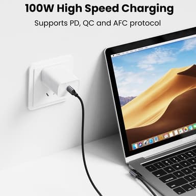 UGREEN 1m 100W hurtigladekabel USB-C datakabel buet