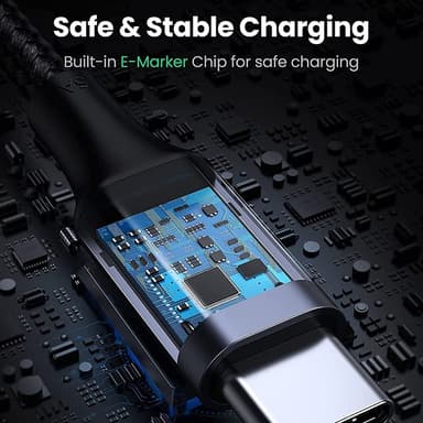 UGREEN 1m 100W hurtigladekabel USB-C datakabel buet