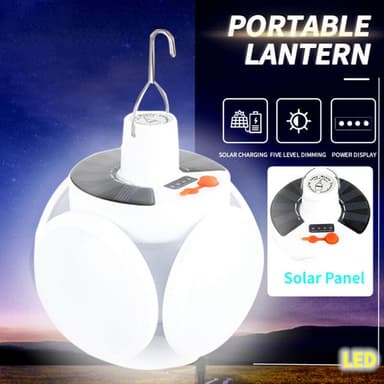 Solar Camping Lanterna Lampetelt Oppladbar fjernkontroll