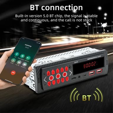 Bil Bluetooth MP3-spiller Bilstereo TF-kort U-Disk FM-radio