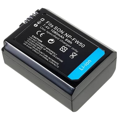 NP-FW50 batteri til Sony A6400/A6000/ZVE 10/A7M2/A6100/A6300/A7R2/A5100 Etc