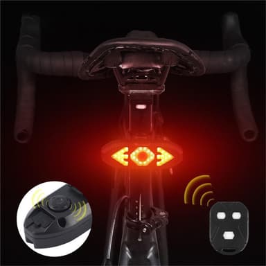 Oppladbar lampe med dyse for sykkelbaklys Fjernblinklys