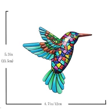 Bird Hummingbird Veggklistremerke Hagepynt 12x13,5cm - Blå