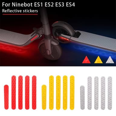 For Ninebot ES1 ES2 ES3 ES4 reflekterende klistremerke - hvit