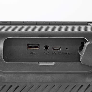 Nedis Bluetooth® Party Boombox | 4.5 timer | 2.0 | 45 W | Media avspilling: AUX / USB | IPX5 | Linkable | Bære håndtak | Party lys | Sort