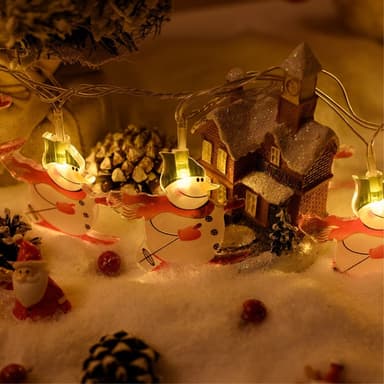 1.5m 10 LED-lys Julenissens strenglys Dekorativ - Ski Snowman