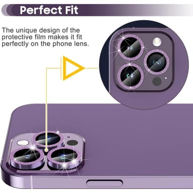 Kameralinse til iPhone 15 Pro/15 Pro Max Glitter