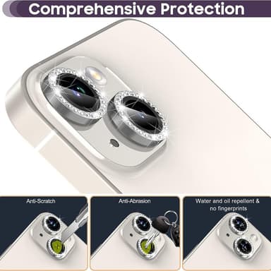 Kameralinse til iPhone 15/15 Plus Glitter