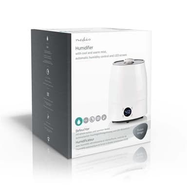 Nedis Luftfukter | 110 W | With Cool and Warm Mist | 5.5 l | Hygrometer | Timer | Egnet for plass opptil: 50 m² | Grå / Hvit
