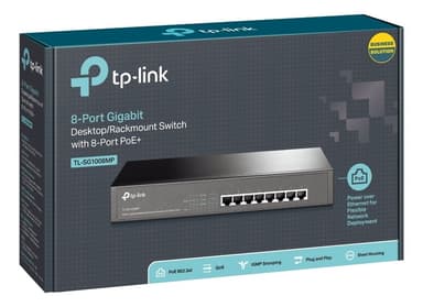 TL-LINK 8-port Gigabit PoE+-bryter, 8 Gigabit RJ45-porter, 802.3at/af
