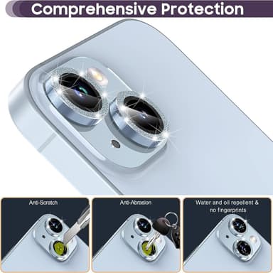 Kameralinse til iPhone 15/15 Plus Glitter