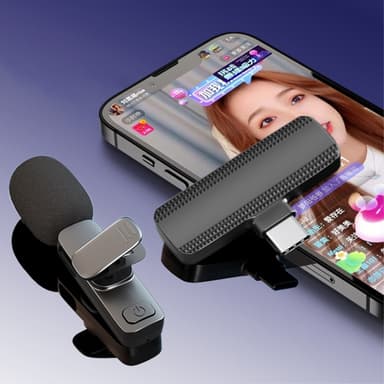 Lavalier trådløs lapelmikrofon og mottaker for USB-C 2 +1