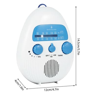 Vanntett HiFi-høyttaler Batteridrevet bærbar dusj AM FM-radio