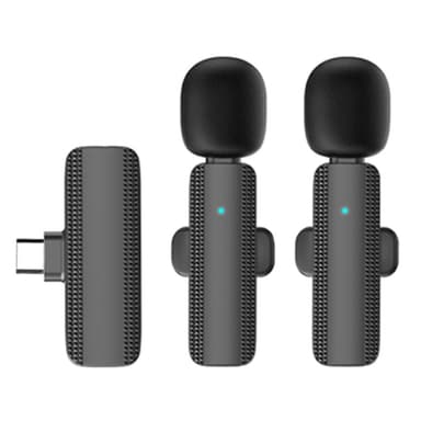 Lavalier trådløs lapelmikrofon og mottaker for USB-C 2 +1