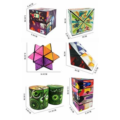 Fidget 3D Magic Cube transformerbart puslespill - mekanisk