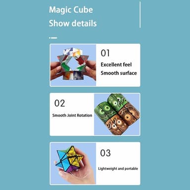 Fidget 3D Magic Cube transformerbart puslespill - mekanisk