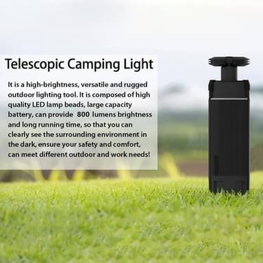 Stativ teleskoplampe Oppladbart utendørs campingtelt