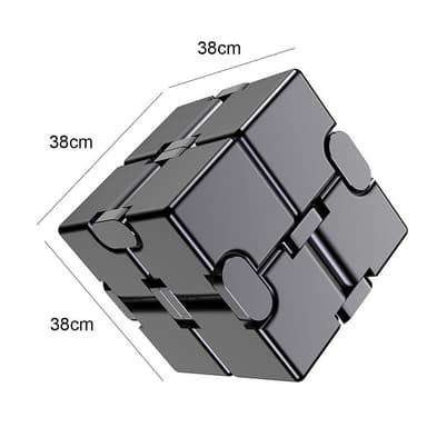 Fidget Spinner Relaxation Infinite Cube Metall Flip Cube - Svart