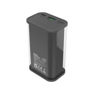 Deltaco Transparent strømbank med hurtiglading 10.000 mAh