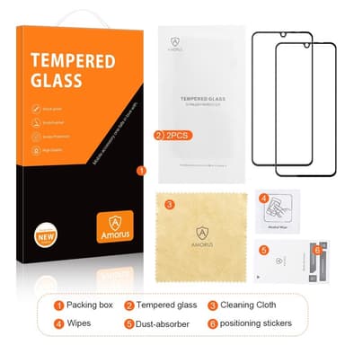 Xiaomi Redmi 13C Amorus helherdet glass 2-pakke