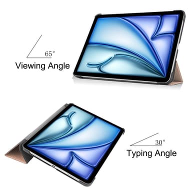 Til iPad Air 13 (2024) Trifoldbart deksel med smal passform - rosegull