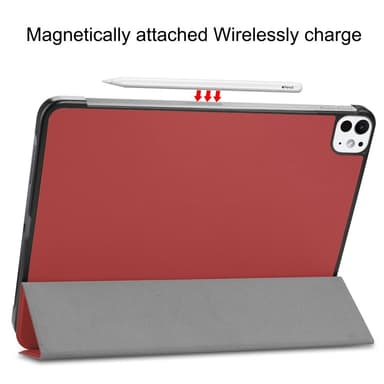 Til iPad Pro 11 (2024) Slim Fit Trifoldbart deksel - Burgund