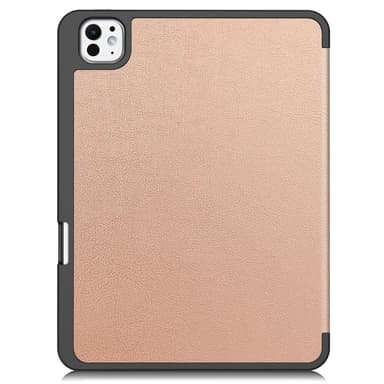 Til iPad Pro 11 (2024) Slim Fit Trifoldbart deksel Pennerom - RoseGold