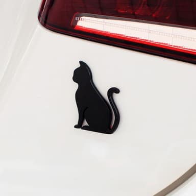 Metal Cat Sticker Støtfangerklistremerke Selvklebende Dekorasjon - Svart