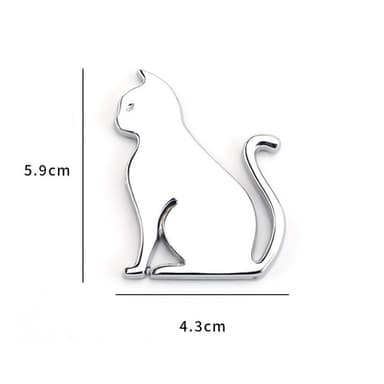 Metal Cat Sticker Støtfangerklistremerke Selvklebende Dekorasjon - Svart