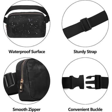 Brystmidjeveske Sport Casual Crossbody Bag - Svart Camouflage
