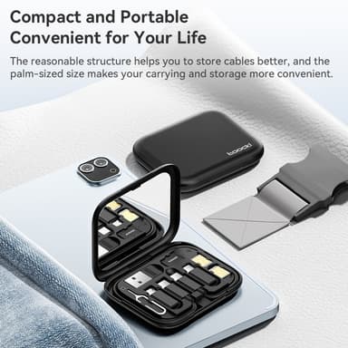 TOOCKI USB-C til USB-C kabel USB+IP+Micro USB-adapterveske