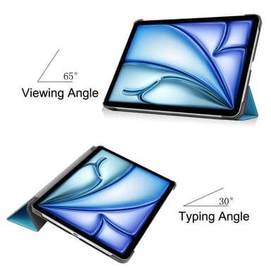 Til iPad Air 11 (2024) Slim Fit Tri-Foldbart Deksel - Lyseblå