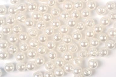 Plastperler 4 mm 500 g, hvit
